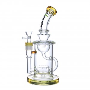 Clover Glass - 10" Dome Recycler Rig Water Pipe [WPD-251]